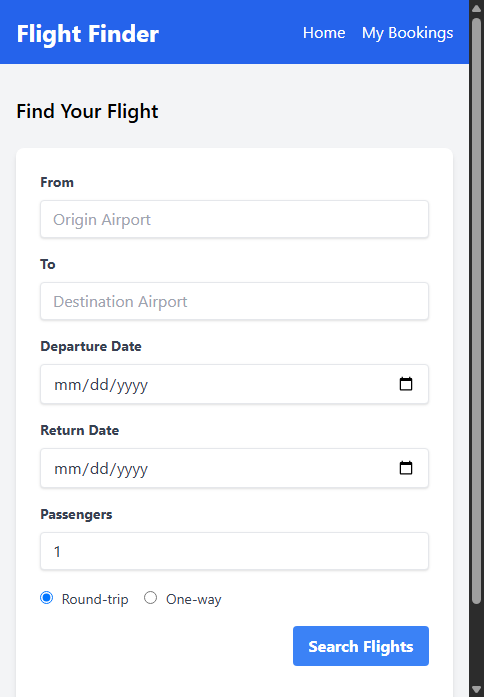 Mobile Screenshot of FPC009_Flight_Booking_System_Interface