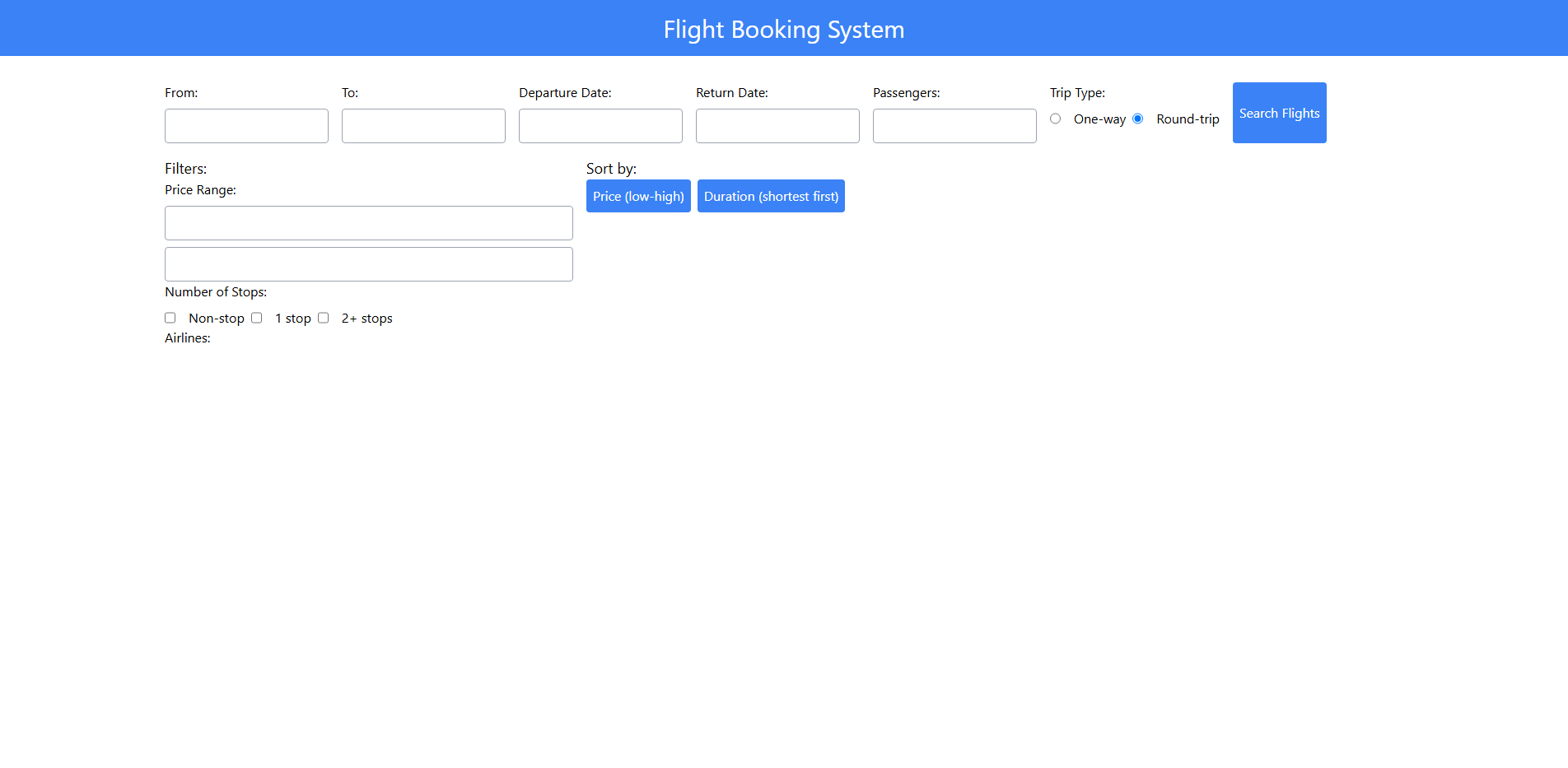 Desktop Screenshot of FPC009_Flight_Booking_System_Interface