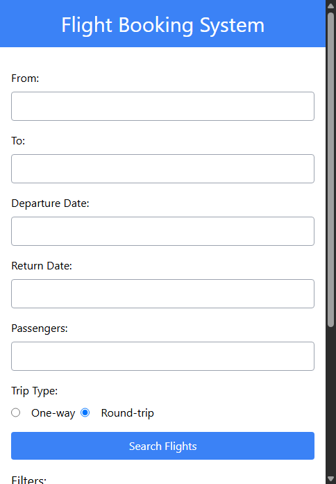 Mobile Screenshot of FPC009_Flight_Booking_System_Interface